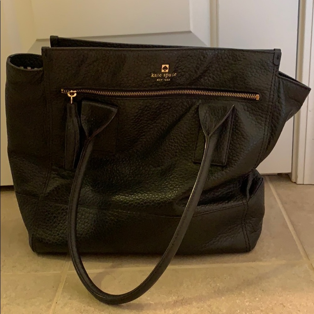 Vguc Kate spade black leather tote
